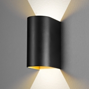 DLS-EGGER,D784,FEELING LED-wand armatuur, zwart / goud 2x3W LED 3000K incl. driver CRI>90