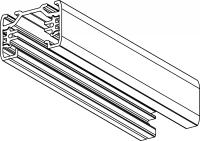D-GB2100-2 , 1-fase verlichtingsrail, L=1000mm, zwart