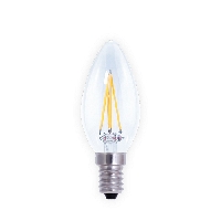 SG-55300 , Ambient  Dimming LED Candle Curved clear  , 3.3Watt , 2000-2700 , 200 lumen